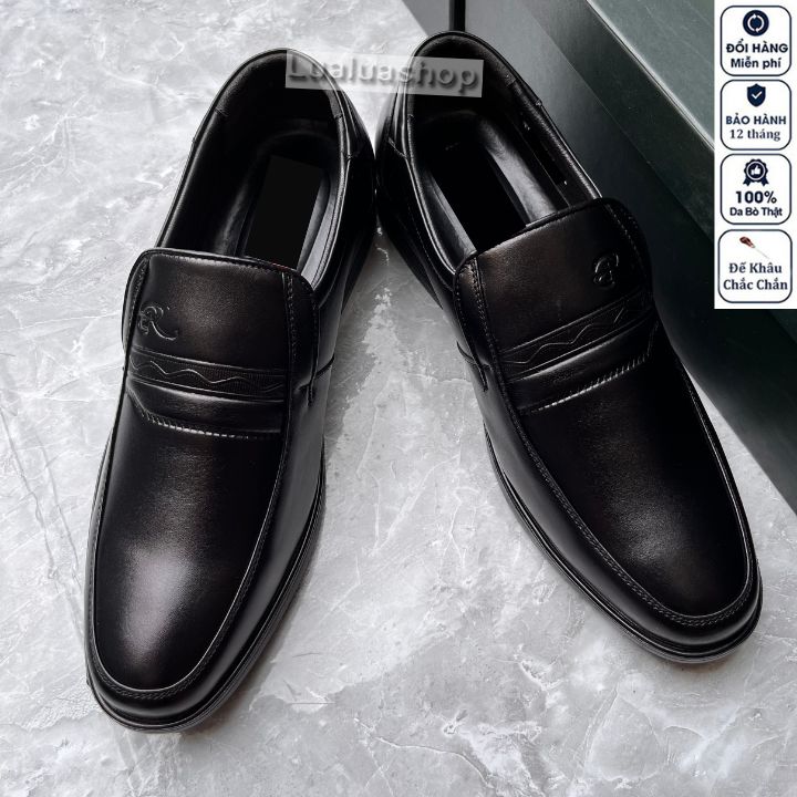 Giày nam da thật đế gót L16 dành cho người trẻ, trung niên , cao niên. Bảo hành 12 tháng.