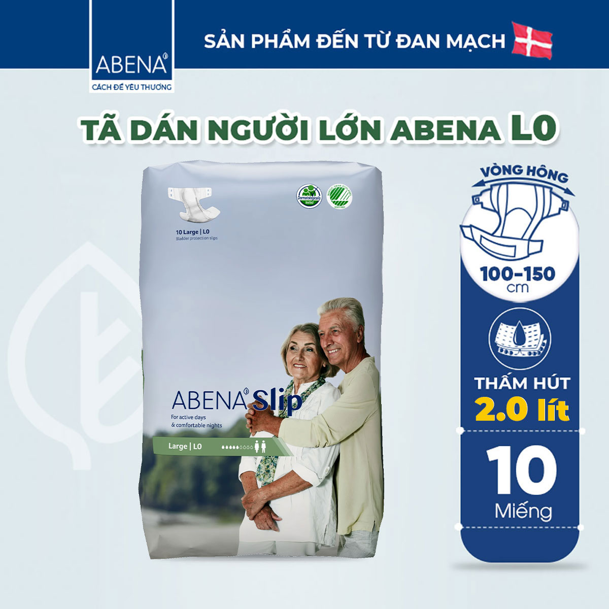 Abena Incontinence Briefs Slips L0 imported from Denmark - Absorbency of