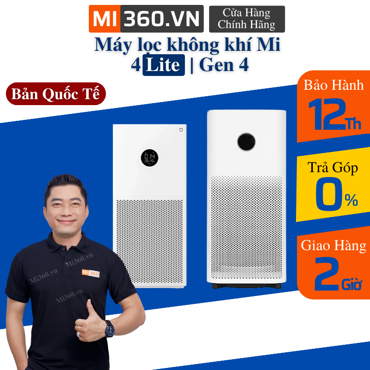 Máy Lọc Không Khí Xiaomi Mi Air Purifier 4 Lite | Gen 4 - Bản Quốc Tế -  BH 12 Tháng Chính Hãng