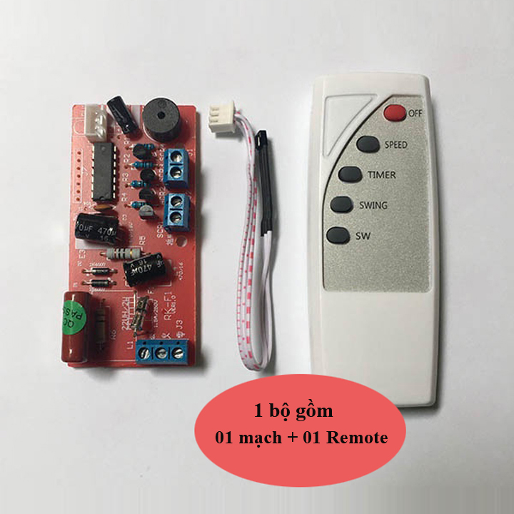 [Lấy mã giảm thêm 30%] Mạch điều khiển quạt từ xa dành cho các loại quạtBộ mạch điều khiển từ xa cho quạt - Bản Tiếng Anh mạch đỏ xịn đủ ic bắt tín hiệu xa bền đẹp