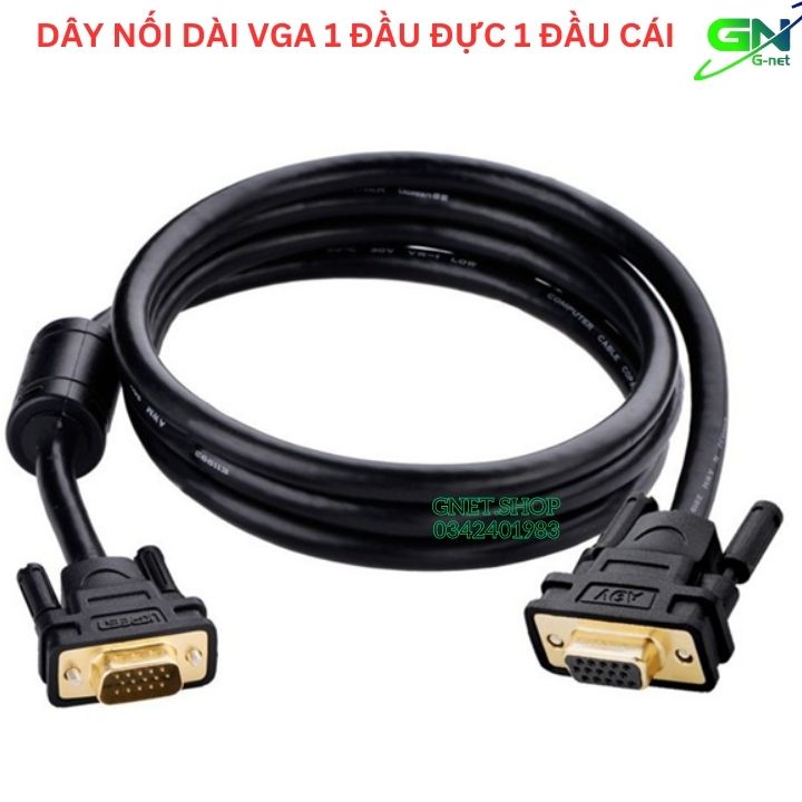 Dây nối dài vga 1 đầu đực 1 đầu cái dài 2m ugreen