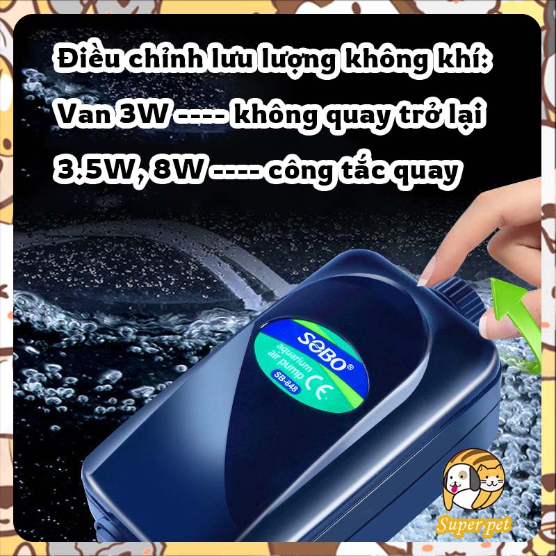 Bộ Yee Sủi oxi siêu êm cho bể cá bể thủy sinh sủi 4 vòi lượng sủi oxi nhiều
