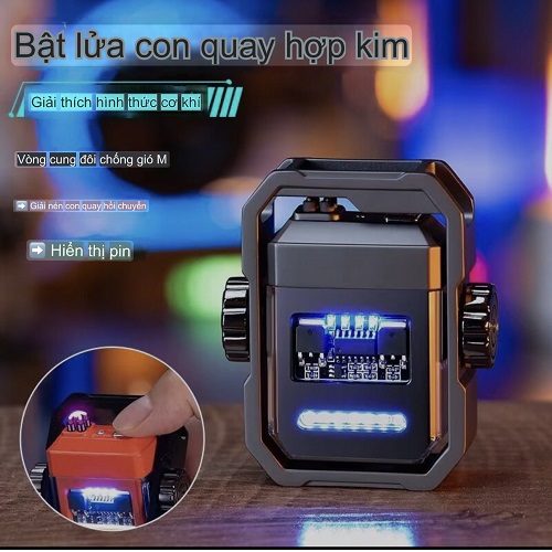 ( CÒN ÍT XÃ KHO ) Loại xịn 4 tia Bật lửa điện độc lạ sạc pin công nghệ điện tử tạo 2 tia plasma chóng gió trong suốt