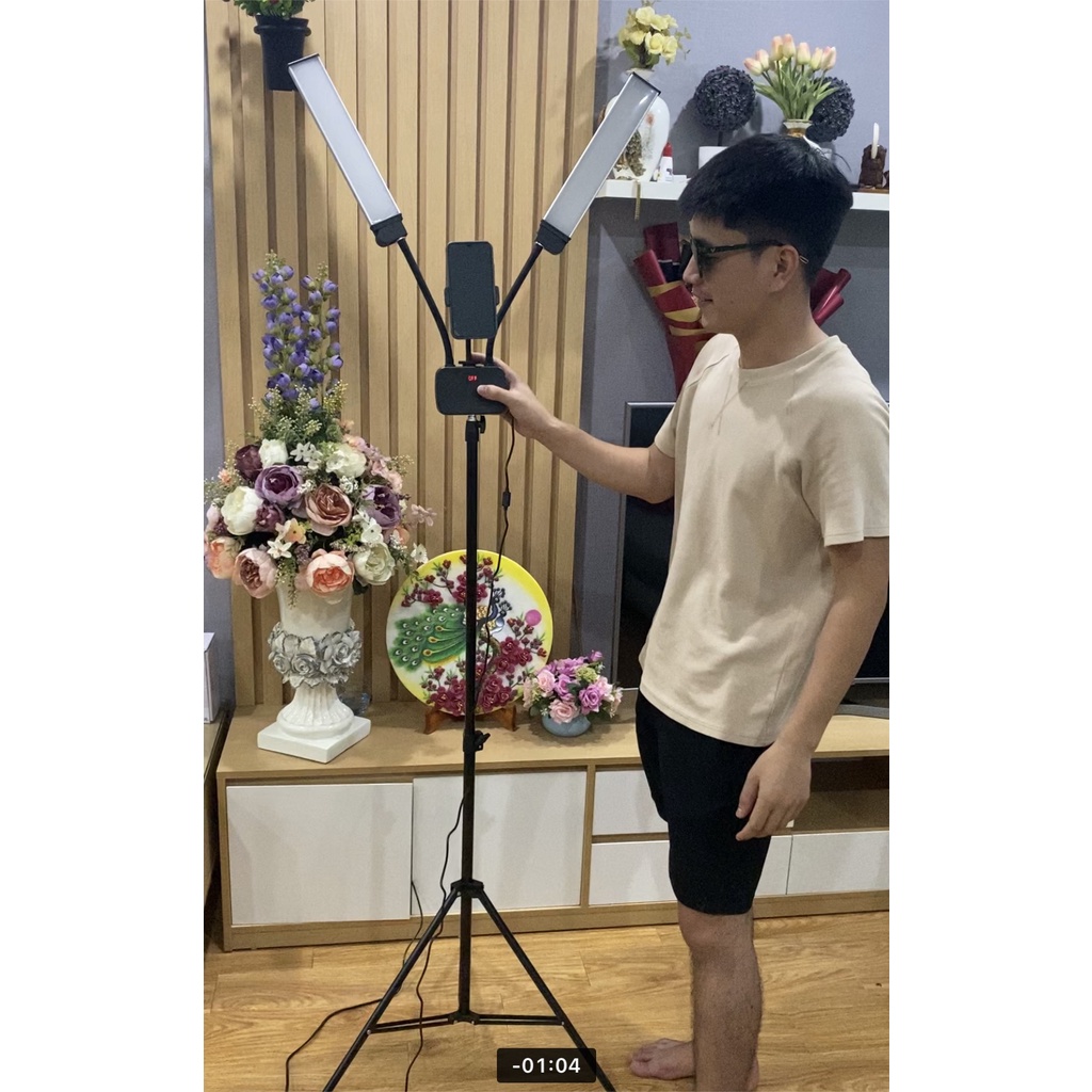 Đèn 2 râu 2 nhánh đèn spa , phun xăm, phẫu thuật 2in1 live stream