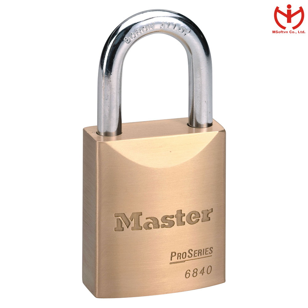 Ổ khóa master lock 6840 thân đồng rộng 40mm 2 chìa răng cưa dòng proseries - msoft