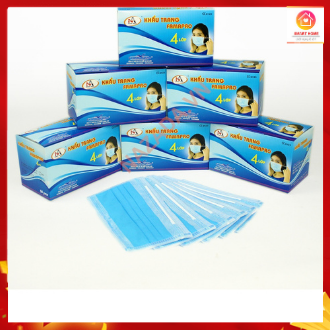 Khẩu trang y tế Than hoạt tính 4 Lớp - Hộp 50 chiếc đã tiệt trùng với lớp than hoạt tính kháng khuẩn chống bụi, Thanh tựa mũi và quai đeo dễ định hình, chắc chắn, vừa vặn, không ảnh hưởng khí thở khi sử dụng, khẩu trang Smart Home