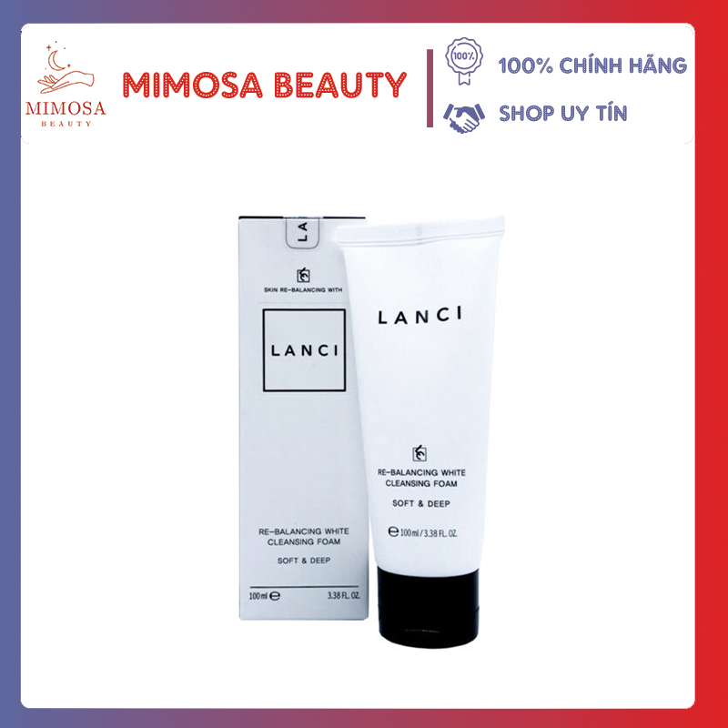 Sữa rửa mặt lanci re-balancing white cleansing foam 100ml chính hãng