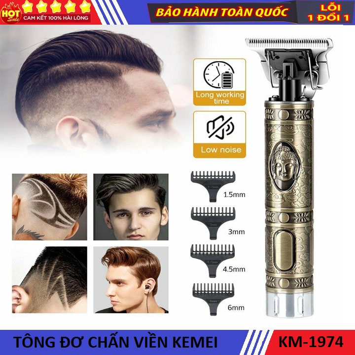 [CẠO VIỀN CỰC SÁT] Tông đơ cắt tóc chấn viền Kemei-1974, Tông đơ cắt tóc không dây chuyên nghiệp Chấn viền sắc nét, tăng đơ hớt tóc gia đình, salon - Tông đơ bấm viền, cạo viền, tạo kiểu - tong do kemei