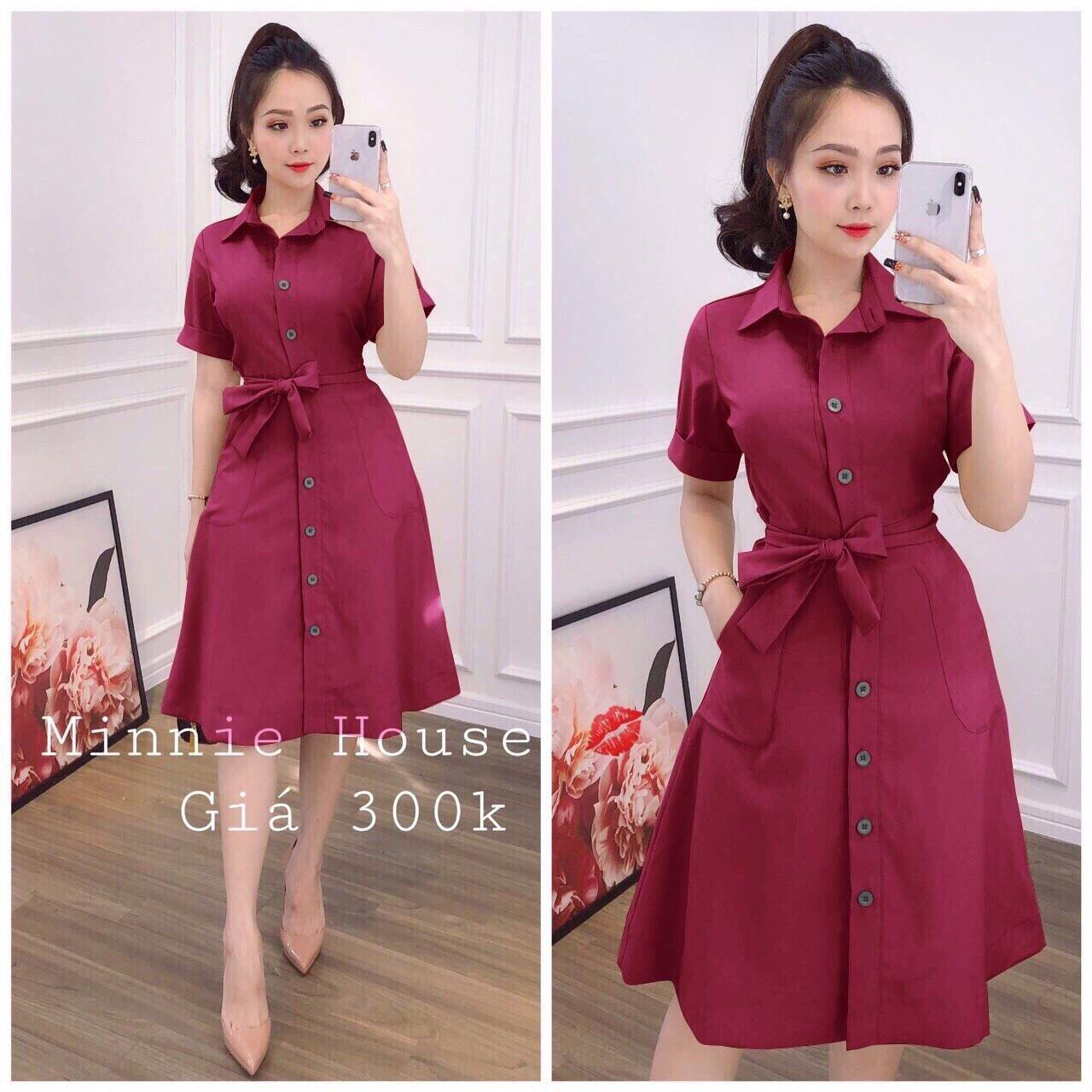 Đầm có cổ thắt eo siêu sang cho các nàng