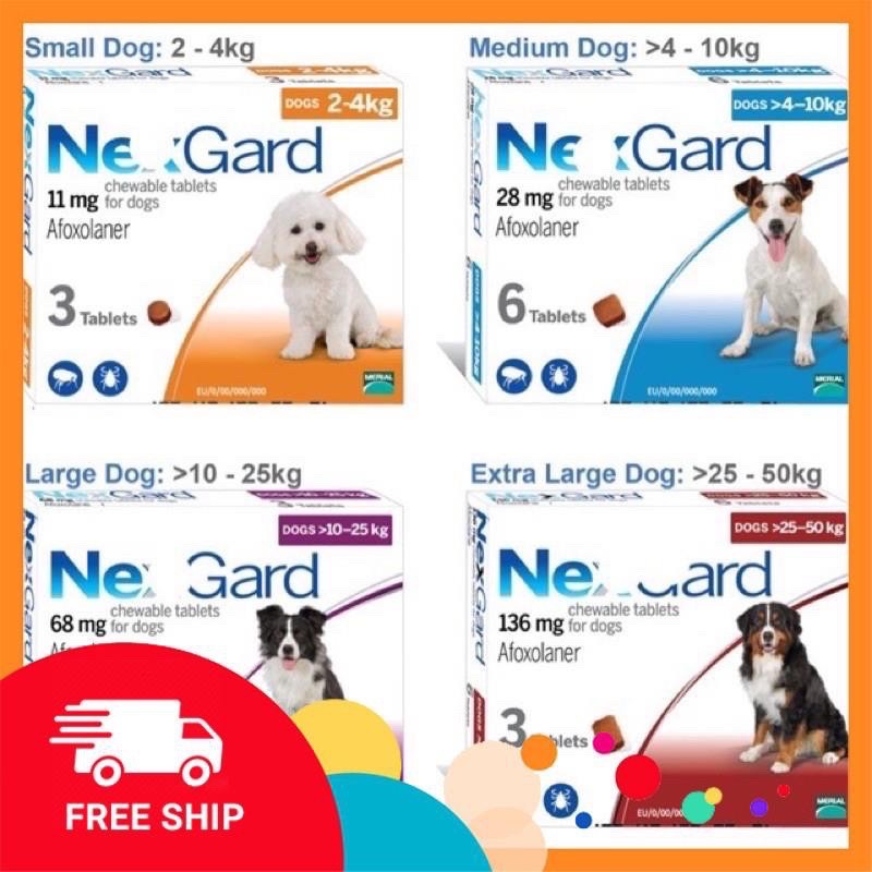Viên nhai nexgard phòng & trị ve, rận, ghẻ cho chó