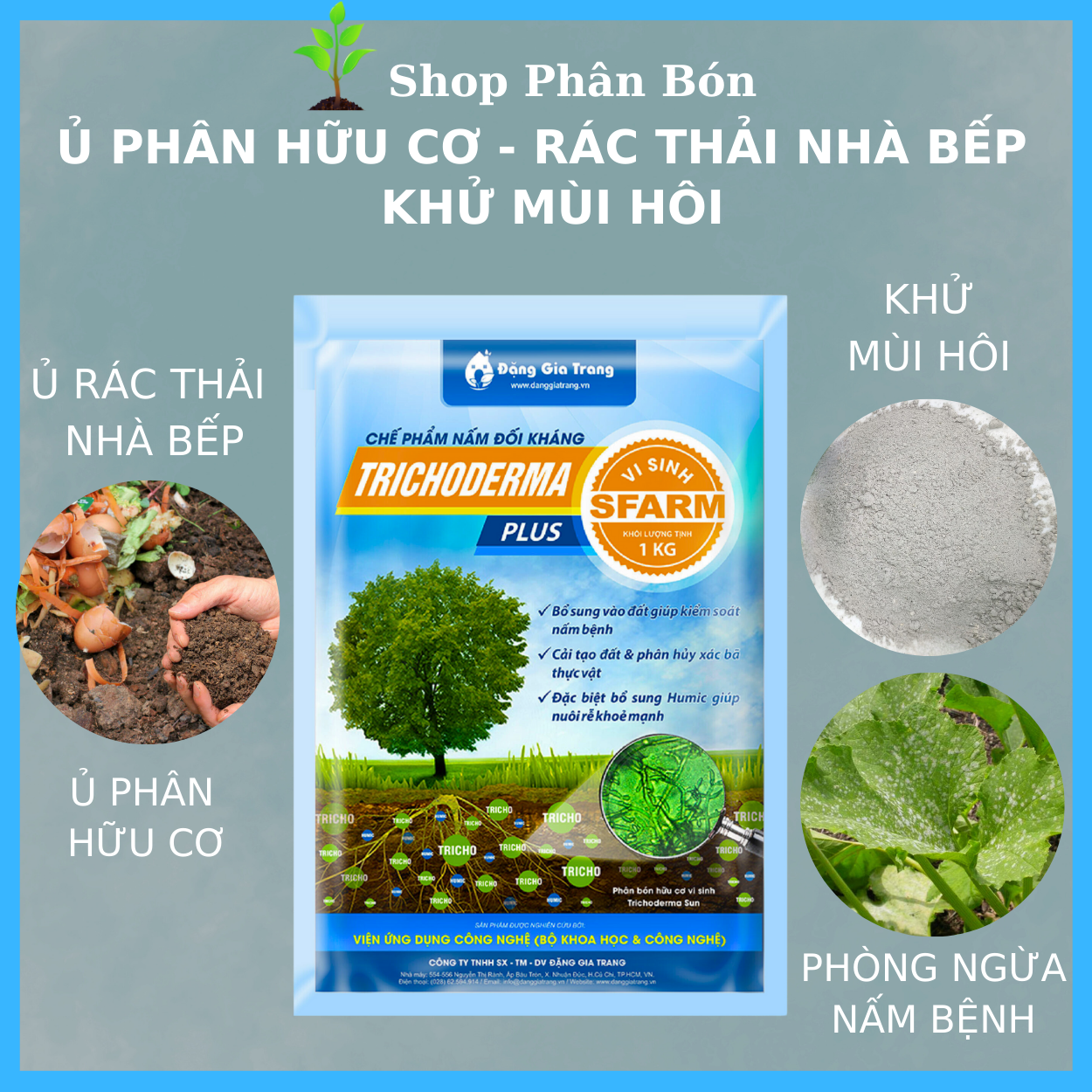 Chế phẩm vi sinh trichoderma plus cao cấp chuyên ủ phân hữu cơ cho mọi cây trồng và rau sạch