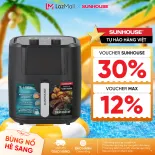 Nồi chiên không dầu 9L Sunhouse SHD4037 - Công nghệ Rapid Air 360 độ - Chống dính Whitford siêu bền - Đa chức năng nấu