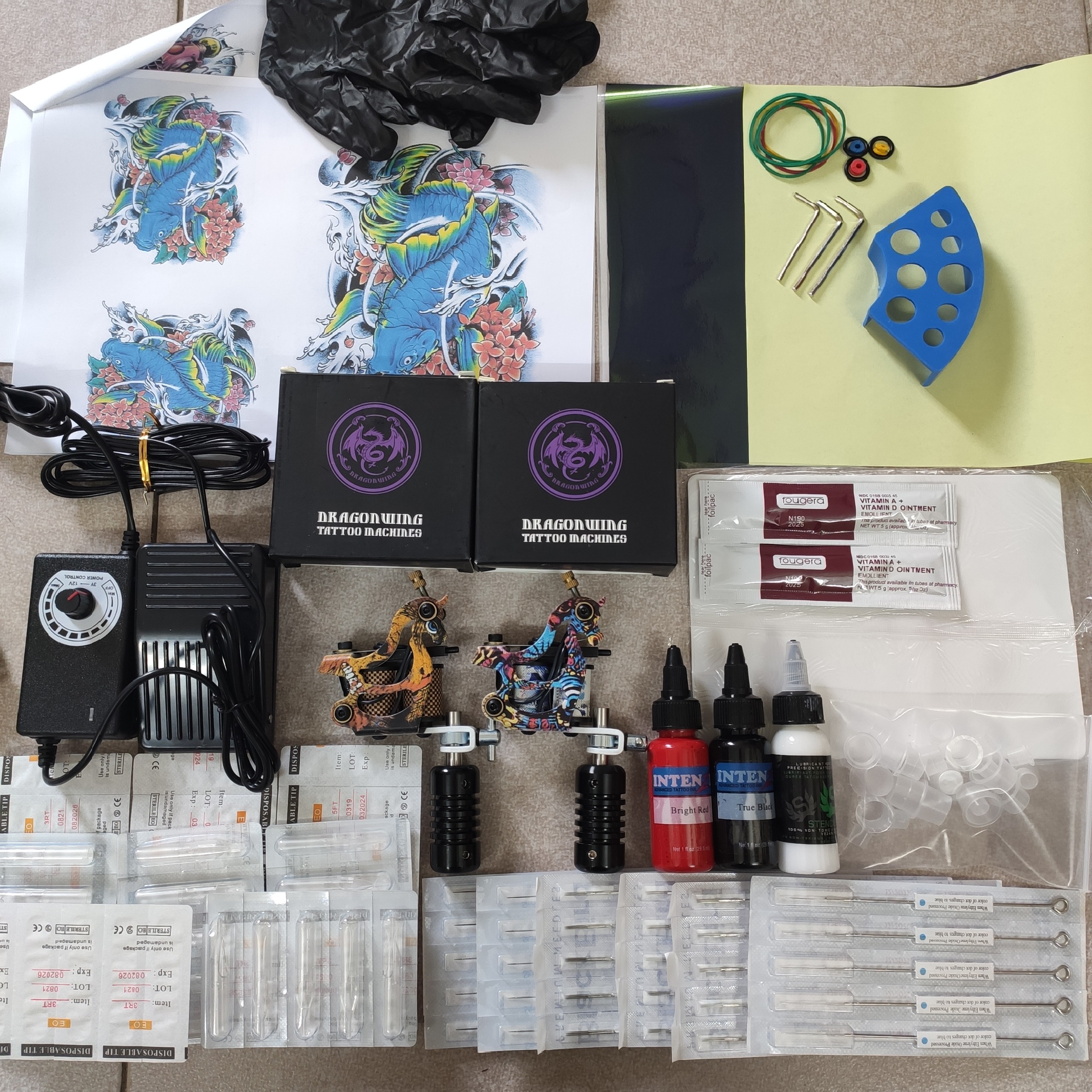 Combo Bộ 2 máy xăm học viên WORMHOLE kèm đầy đủ phụ kiện