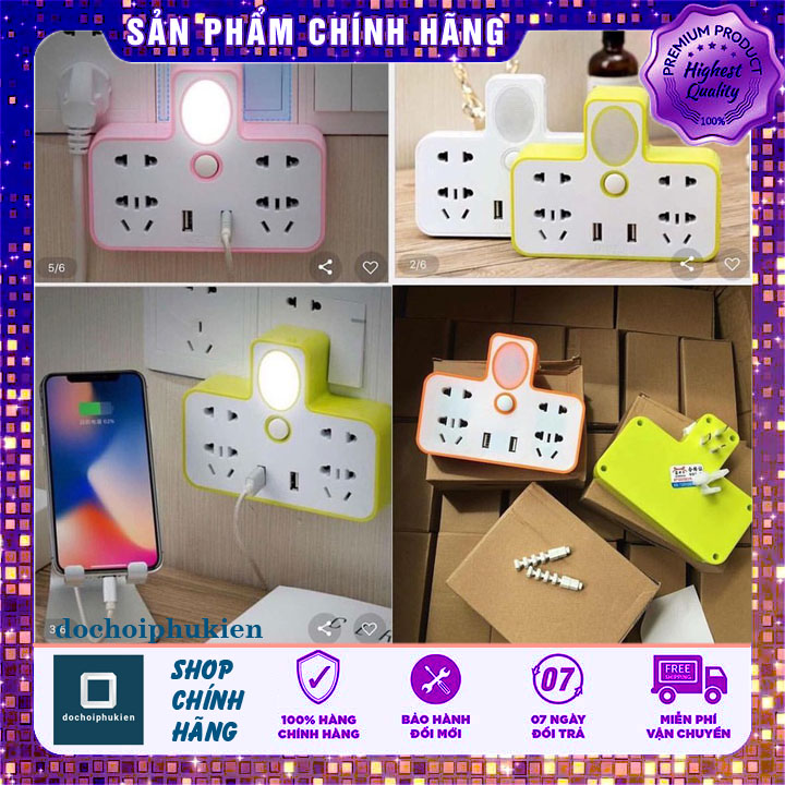 Ổ cắm điện kèm đèn ngủ - có cổng usb sạc điện thoại