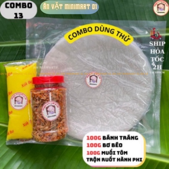 Combo Bánh Tráng Phơi Sương - Muối Tôm Hành Phi - Túi bơ béo Siêu Ngon - Ăn Là Mê - CB-B.012 - ĂN VẶT MINIMART