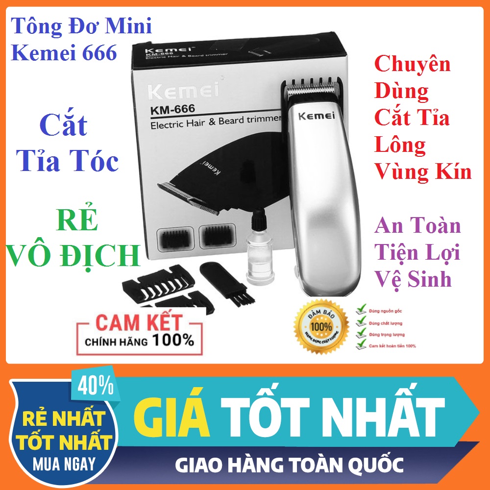 Tông Đơ Cắt Tỉa Lông Vùng Kín Kemei 666 Nhỏ Gọn - Tiện Lợi - Dễ Sử Dụng - An Toàn - Cam Kết Chính Hãng Video Sản Phẩm [ Có Tặng Kèm 1 Pin AAA ]