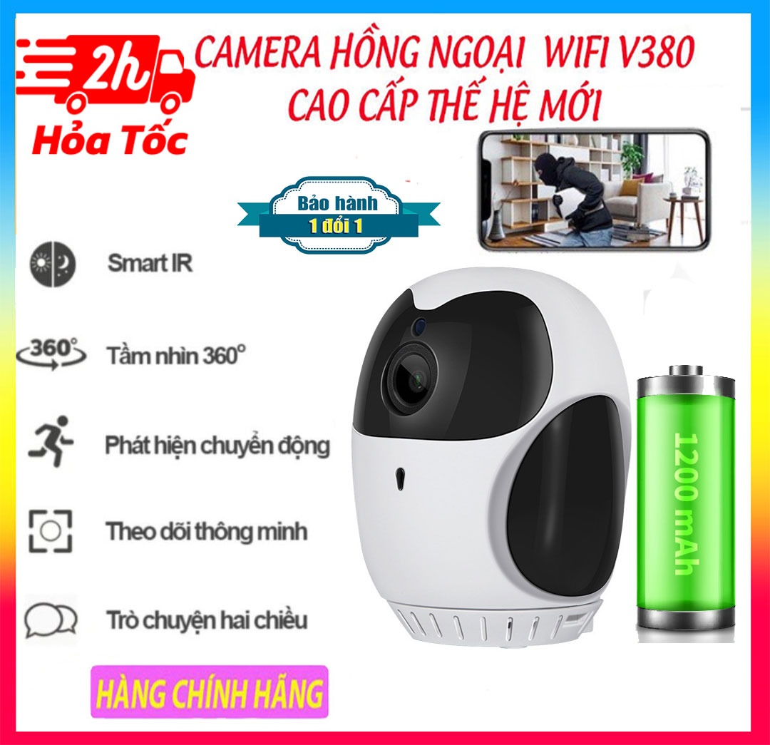 Camera Giám Sát Mini IP Wifi Kết Nối ĐT V380 Pro Hồng Ngoại HD 1080P Máy Quay An Ninh Gia Đình Không Dây Máy Quay IP HD Tầm Nhìn Ban Đêm