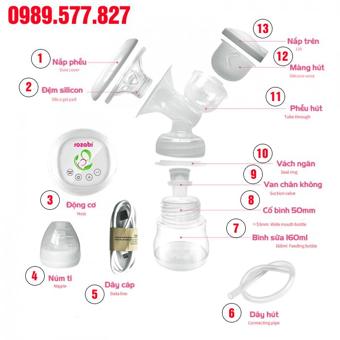 Phụ kiện máy hút sữa Rozabi Basic