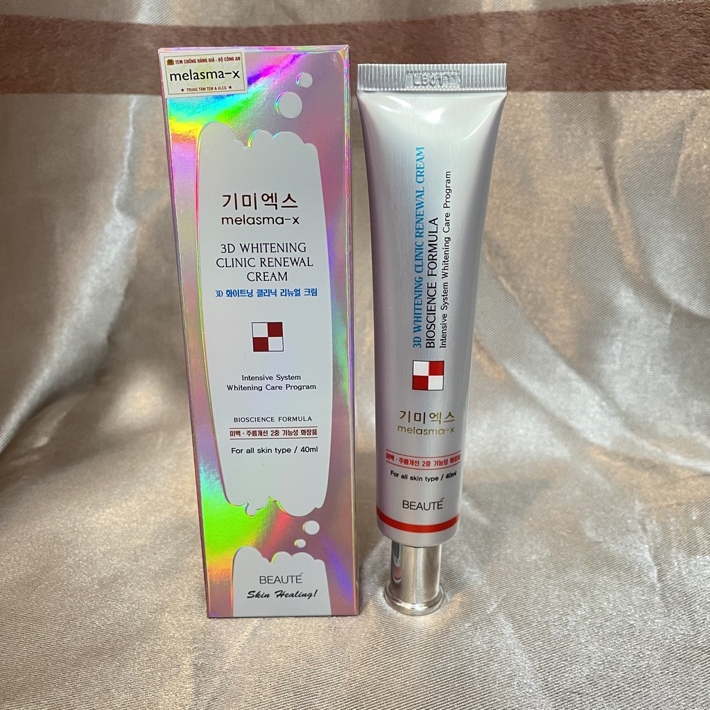 Kem Trắng Da, Mờ Nám Tàn Nhang Melasma-x 3D Whitening Clinic Cream, Tuýp 40ml