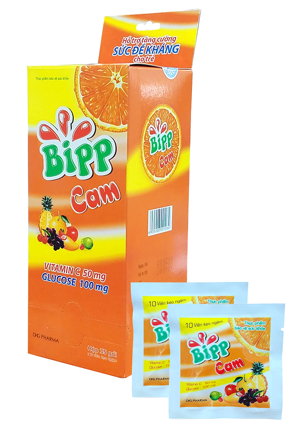Kẹo ngậm vitamin C, Bipp C Hộp 35 gói