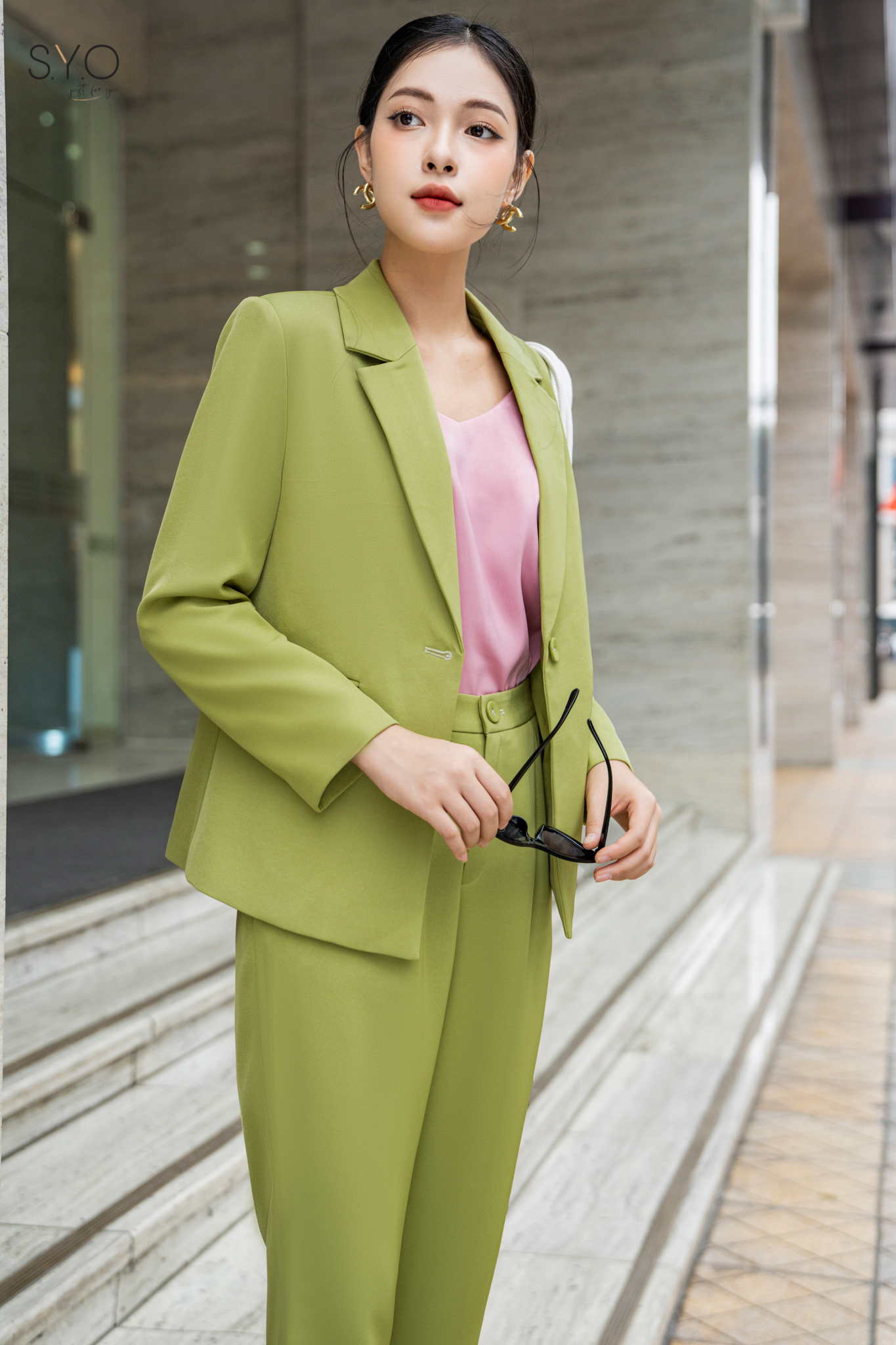 Syo- áo blazer suông basic cổ 2 ve b2006-22