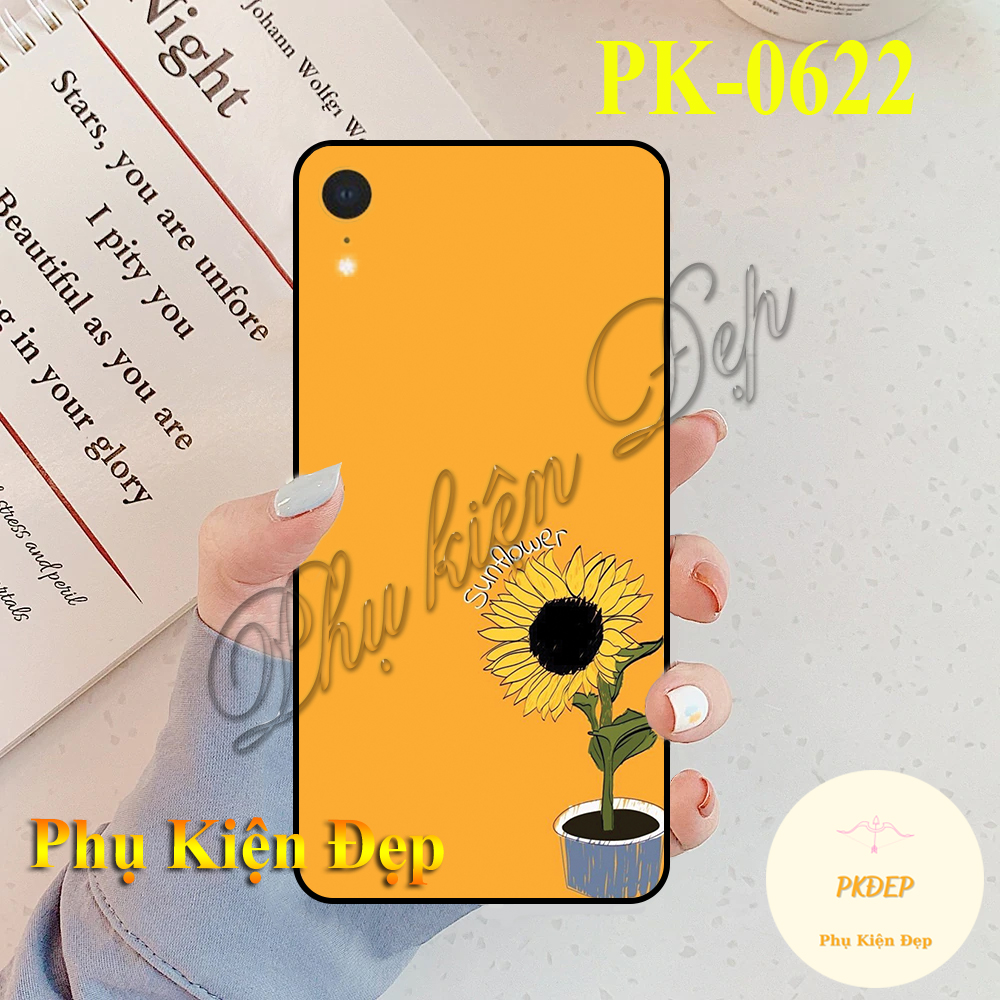 Ốp lưng Iphone XR viền đen in hình Hoa Hướng Dương