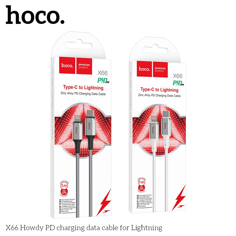 Cáp sạc nhanh hoco x66 lightning pd 20w