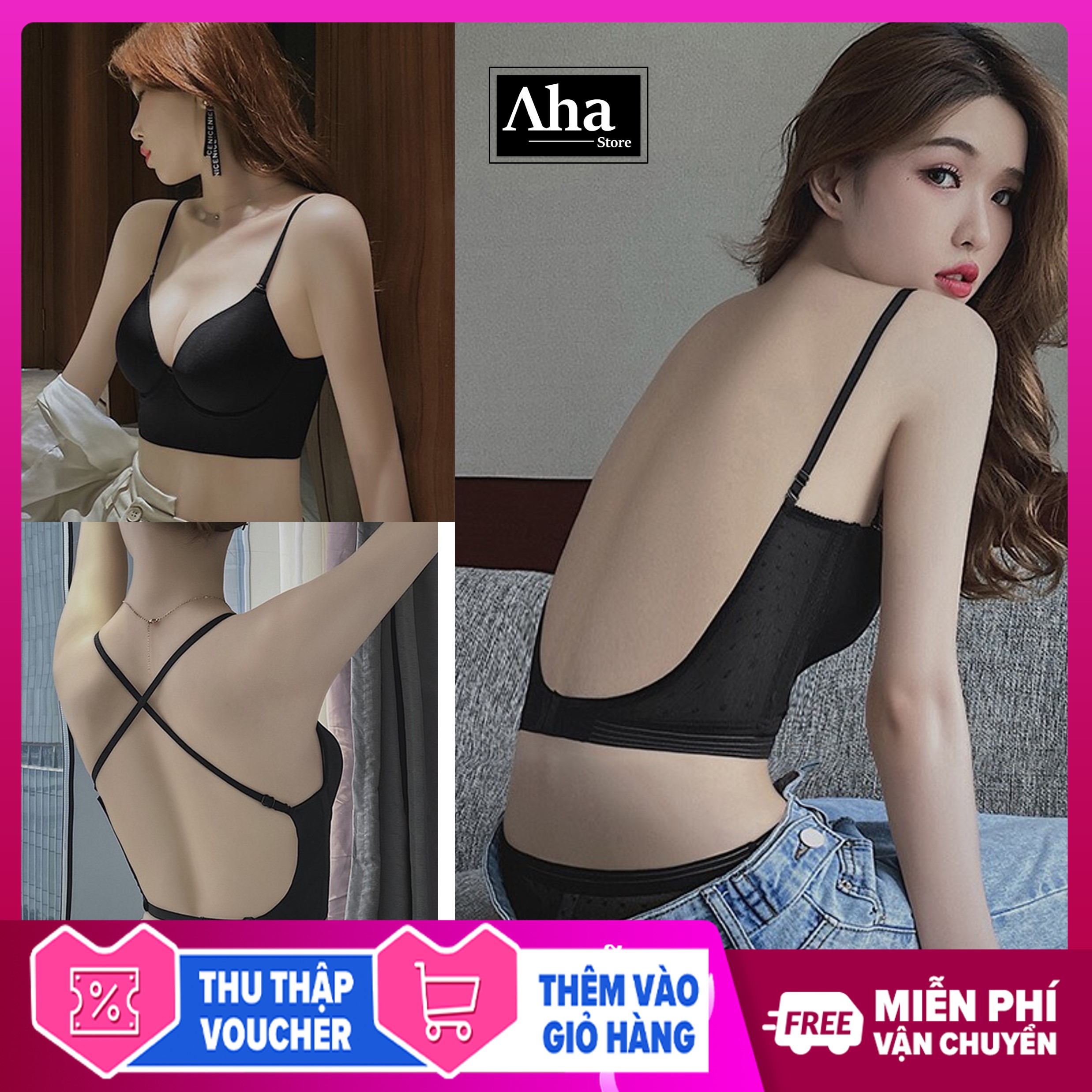 Áo ngưc mặc đầm hở lưng AU05 trơn gơi cảm, co dãn tốt