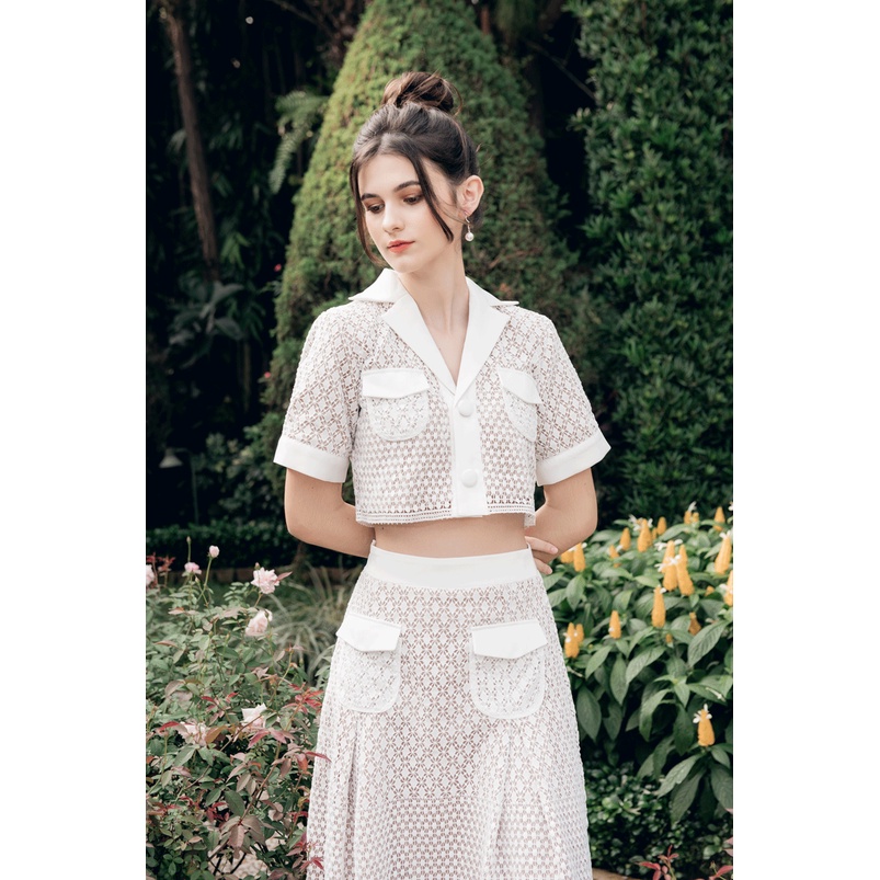 Mira - reny skirt - chân váy ren trắng