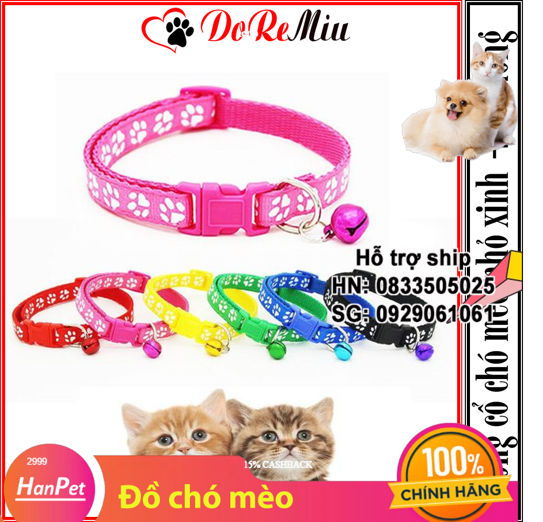 Hoàn tiền 6% Hanpet- Vòng cổ chó mèo dưới 6kg kiểu vòng cổ nhỏ xinh có