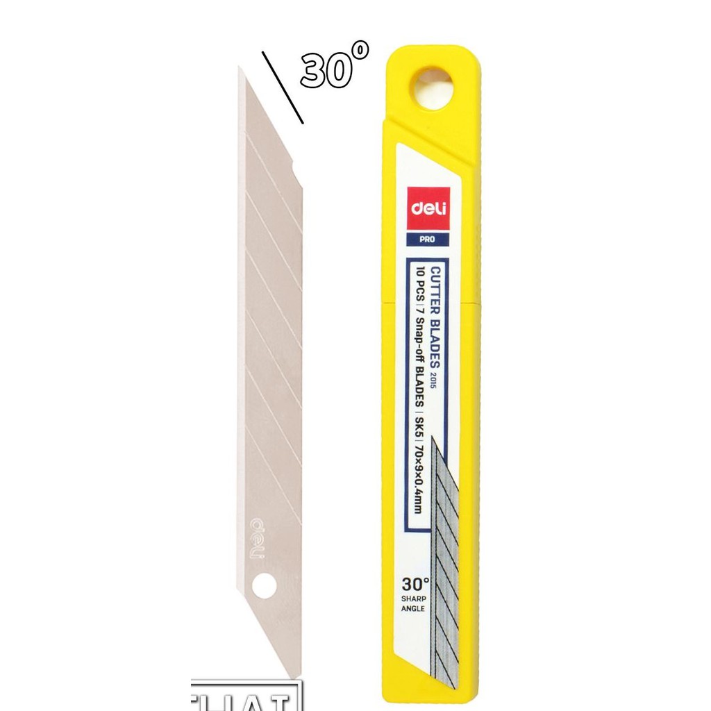 Combo 3tép 10 lưỡi dao rọc giấy 30 độ deli 2015