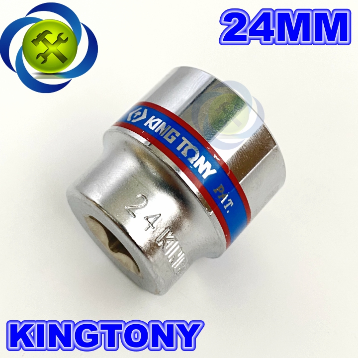 Tuýp 3/8 inch 24mm 6 cạnh màu trắng loại ngắn kingtony 333524m