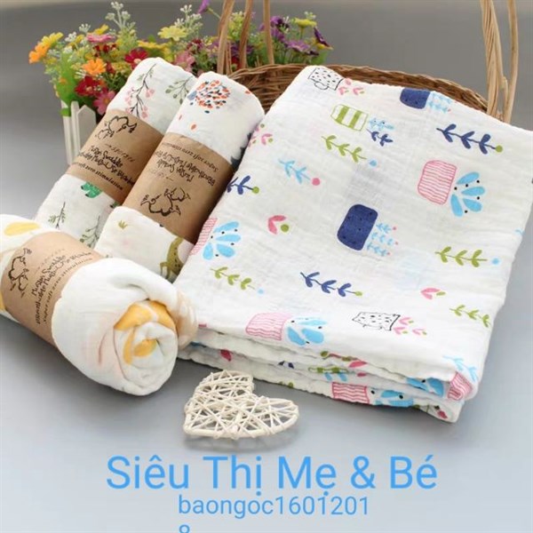 Khăn chăn aden, cuộn kén hộp cao cấp cho bé