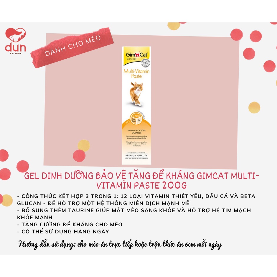 Gel dinh dưỡng cho mèo Gimcat 200g