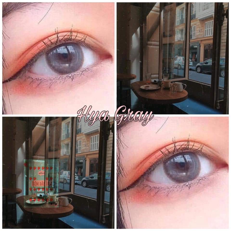 Lens - kính áp tròng xám tự nhiên giãn nhỏ ( có đủ cận từ 0 đến 6 độ) lens dùng 12 tháng  kèm khay - Nana lens