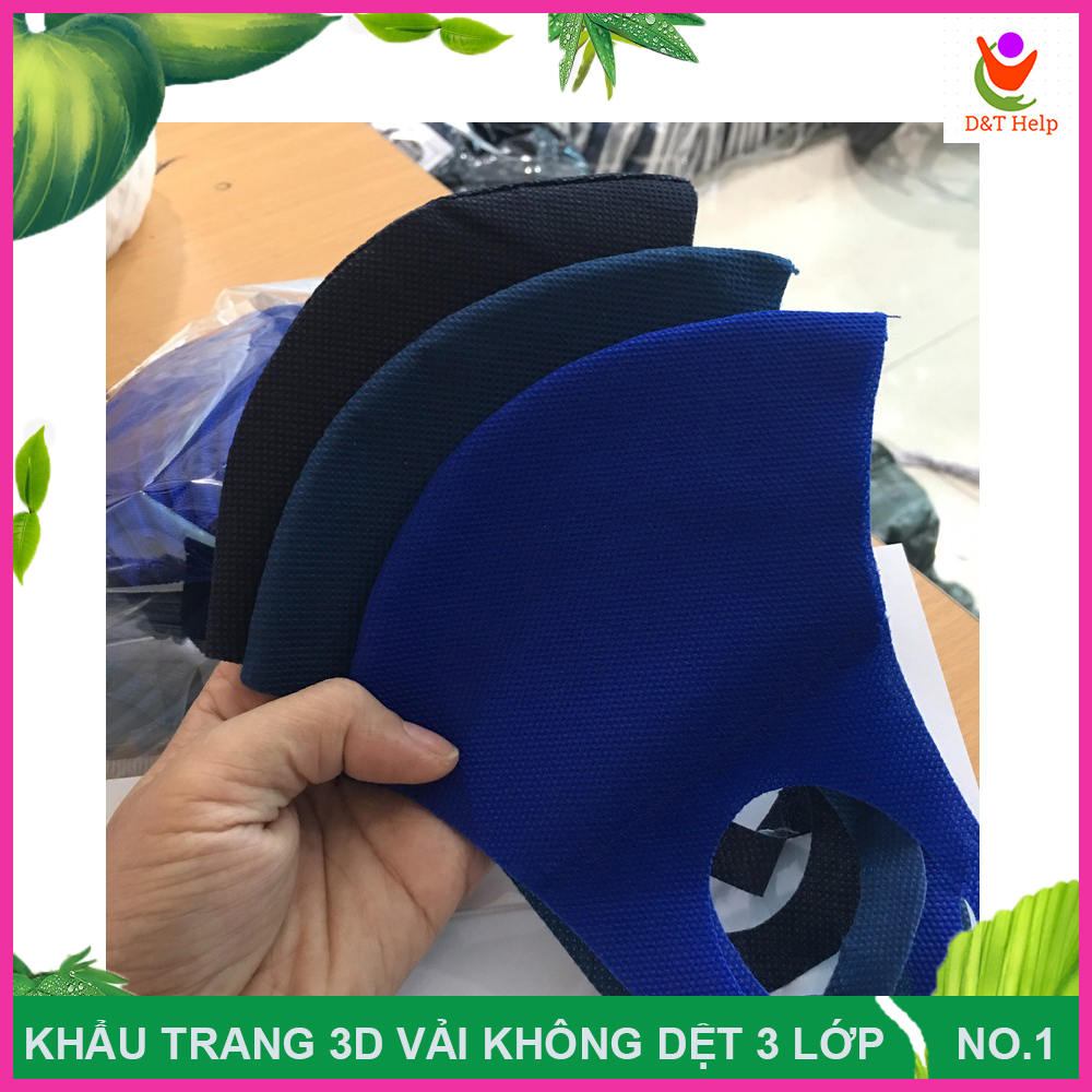 COMBO 10 Khẩu Trang 3D Vải Không Dệt Chống Bụi, Che Nắng, Khẩu Trang Vải Tái Sử Dụng (Hàng Tự Sản Xuất)