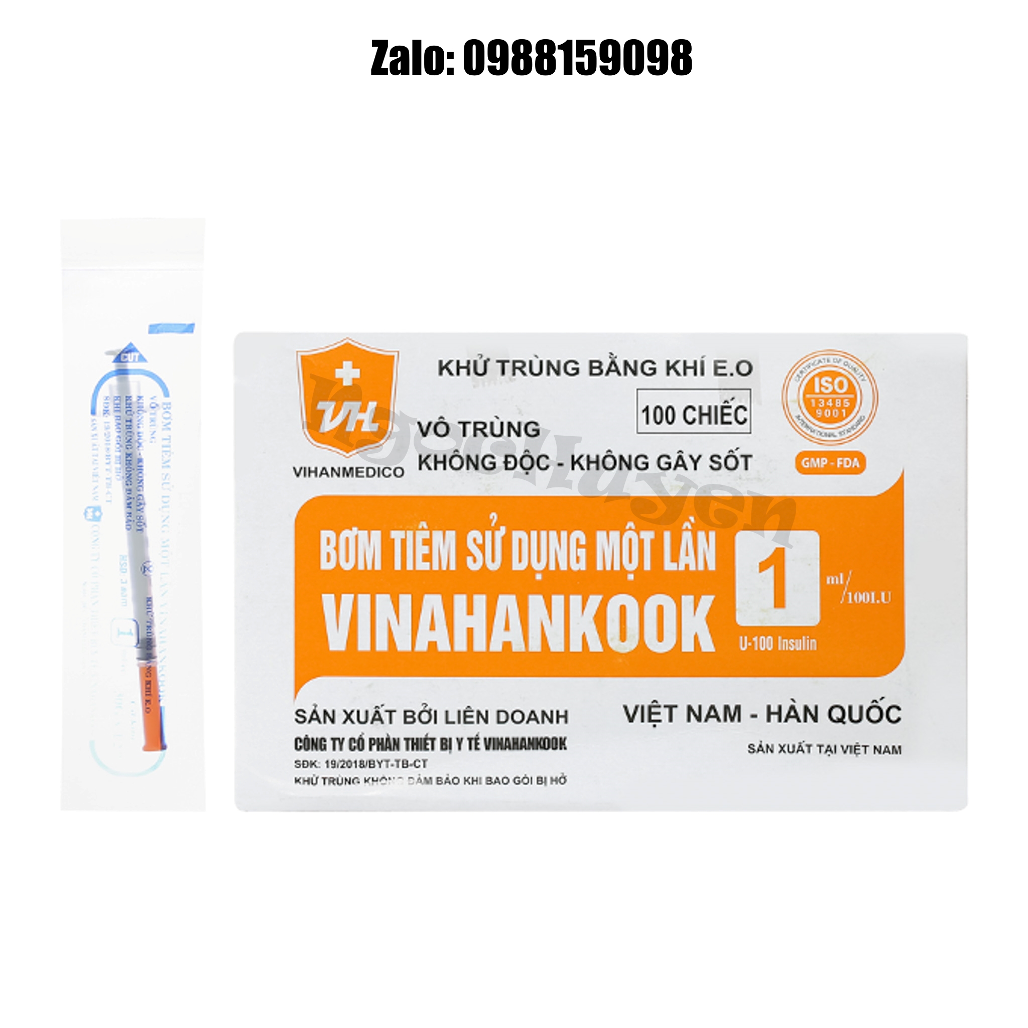 1 hộp bơm kim tiêm tiểu đường 1ml hộp 100 kim