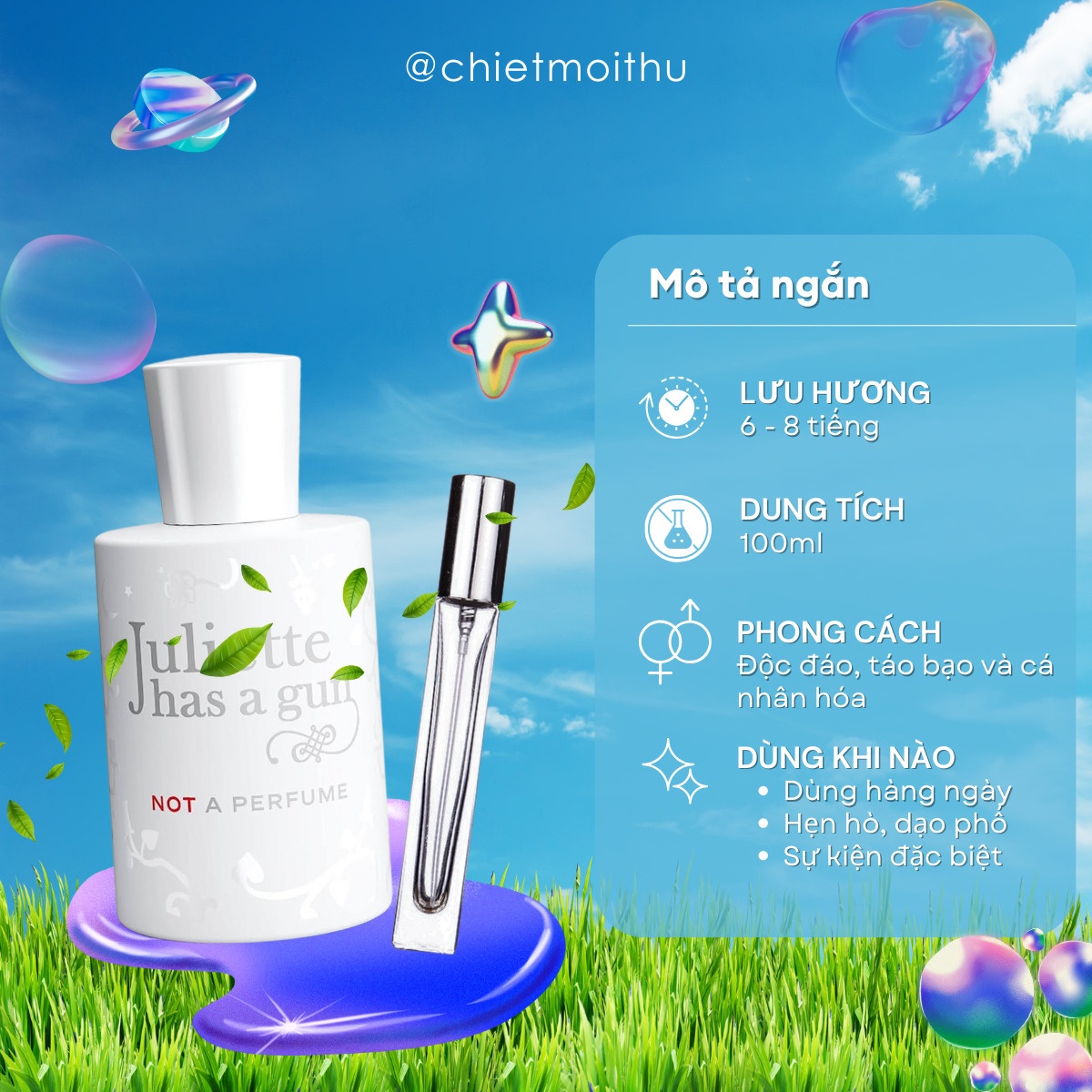 Nước hoa chiết nữ juliette has a gun edp 10ml hàng chính hãng