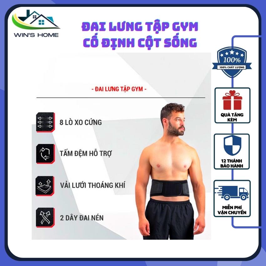 [FREE SHIP] Đai Lưng Tập Gym Nam Nữ , Đai Lưng Tập Gym Bảo Vệ Cột Sống Chống Đau Lưng ,Hỗ Trợ Tập Luyện Thể Thao, Tập Gym ,Đai Hỗ Trợ Squat, Win's Home - WH07