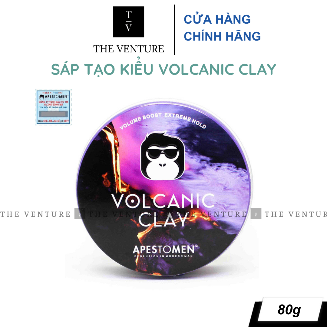 Sáp Vuốt Tóc Nam Apestomen Volcanic Clay Chính Hãng - 80 Gram