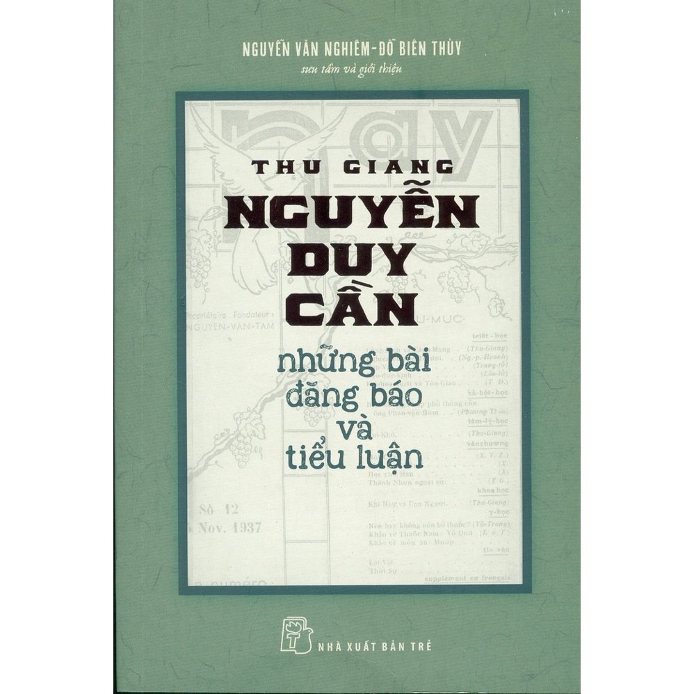 Sách - thu giang nguyễn duy cần - những bài đăng báo và tiểu luận - nxb trẻ