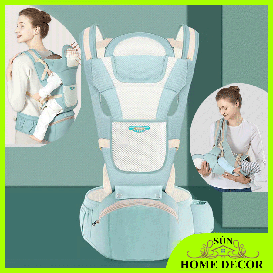 [HÀNG ĐẸP- GIÁ SALE] Địu Đa Chức Năng LQBabY có đỡ cổ, có bệ ngồi hộp tỳ để được đồ, đai điệu em bé thoáng khí 6 tư thế ( Địu Ngồi / Địu Nằm ) dành cho trẻ sơ sinh đến 36 tháng