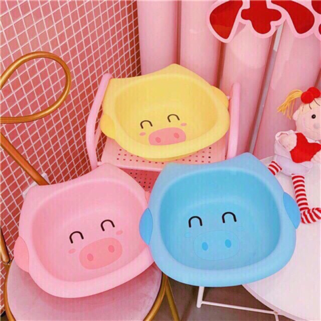 Chậu rửa mặt hình heo cho bé