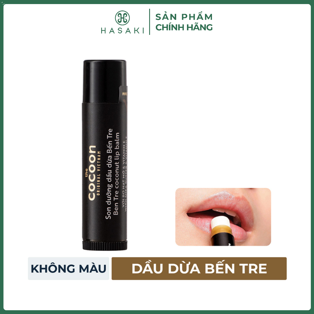 Son Dưỡng Cocoon Dầu Dừa Bến Tre 5g Ben Tre Coconut Lip Balm Hasaki Sản Phẩm Chính Hãng