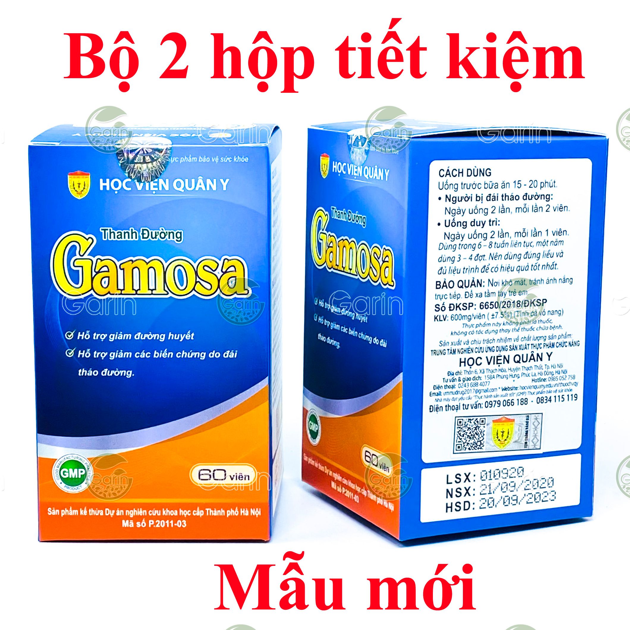 [HCM]Liệu trình 1 tháng 2 hộp Thanh đường Gamosa Học Viện Quân Y (60 viên x 2) giúp giảm đường huyết giảm các biến chứng do đái tháo đường phòng ngừa tiểu đường tăng sức đề kháng cho cơ thể