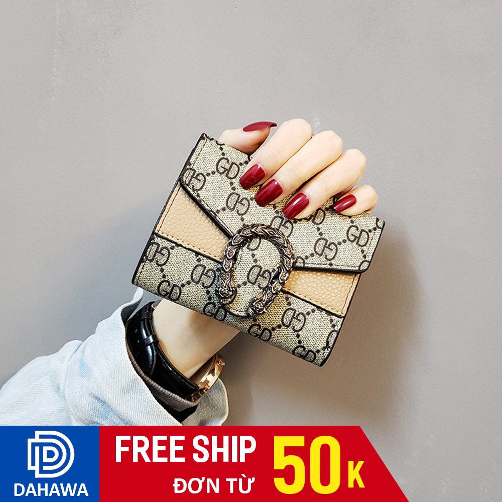 Ví Bóp Cầm Tay Nữ, Ví Thời Trang Hot Trend VOT14, Da PU Cao Cấp Không Trầy Xước, Đầu Rồng Màu Đen Cá Tính, 4 Màu Lựa Chọn