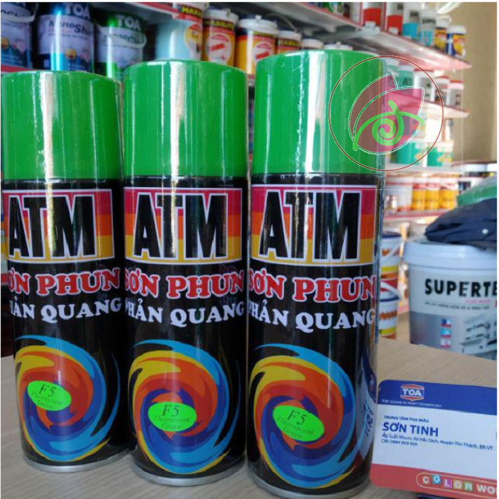 Sơn xịt phản quang ATM mảu xanh lá F5