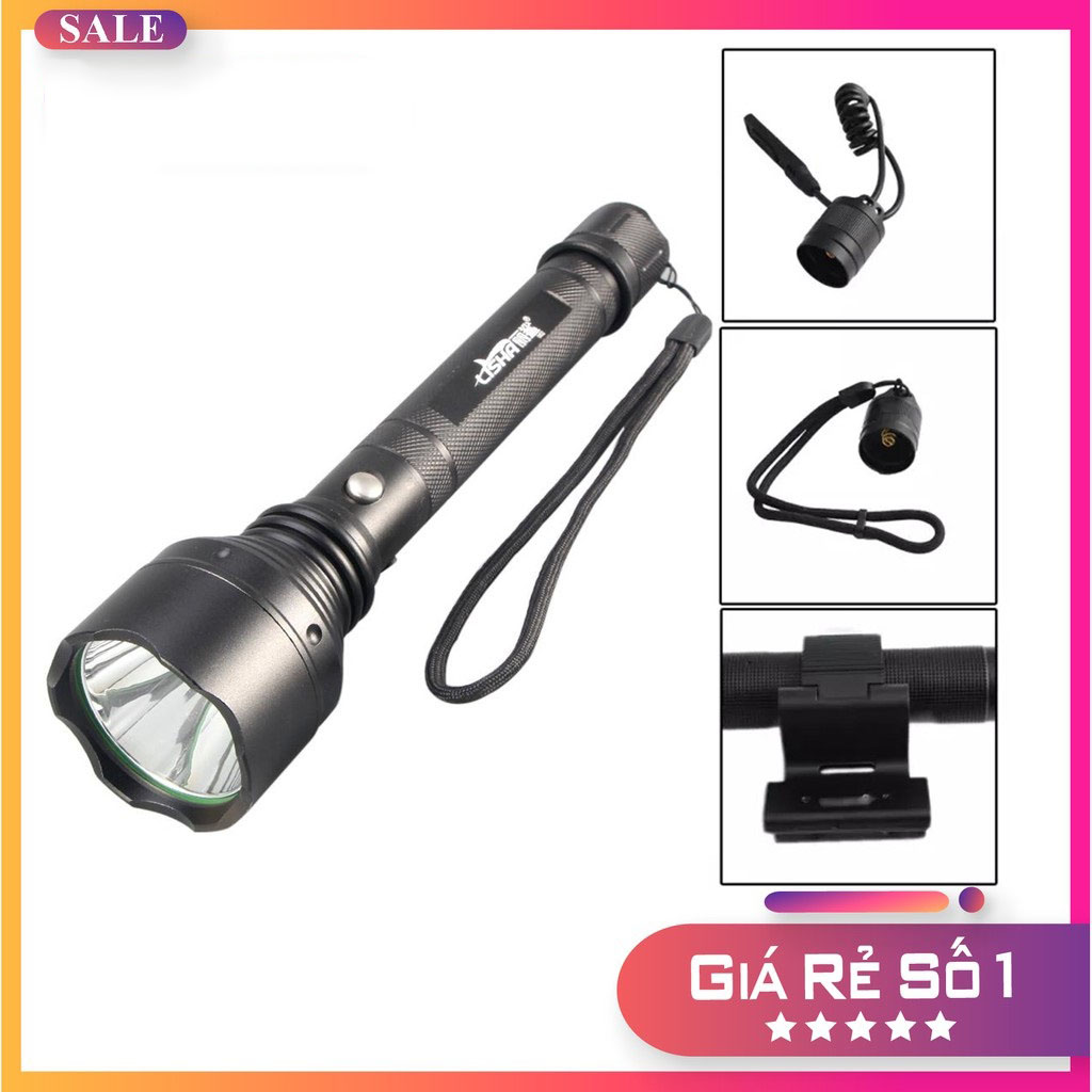 Đèn Pin Siêu Sáng, Đèn pin siêu sang S 6830 Plus, đèn bin, Đèn pin sạc điện sản xuất theo tiêu chuẩn quân đội Mỹ,  kích cỡ 25x11x6, 5 chế độ chiếu sang, pin tiêu chuẩn 100.000 giờ, bảo hành 12 tháng