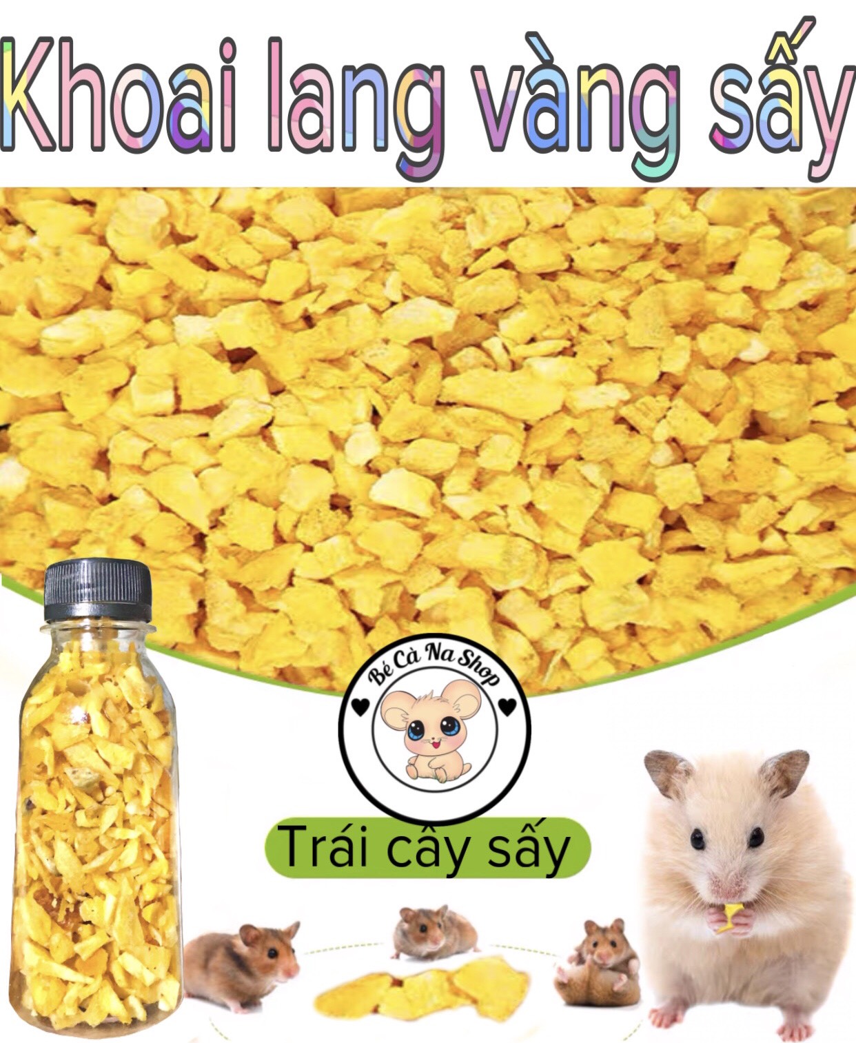 Khoai lang vàng sấy thức ăn trái cây cho hamster , thỏ bọ sóc...