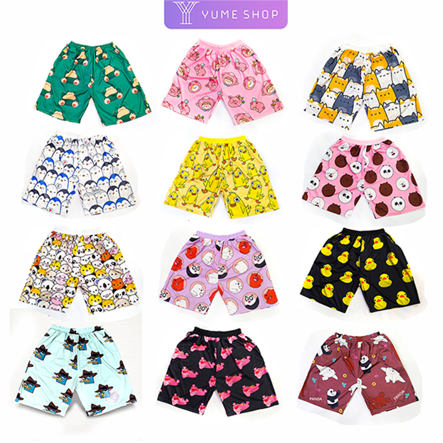 Quần đùi hoạt hình nhiều mẫu form unisex